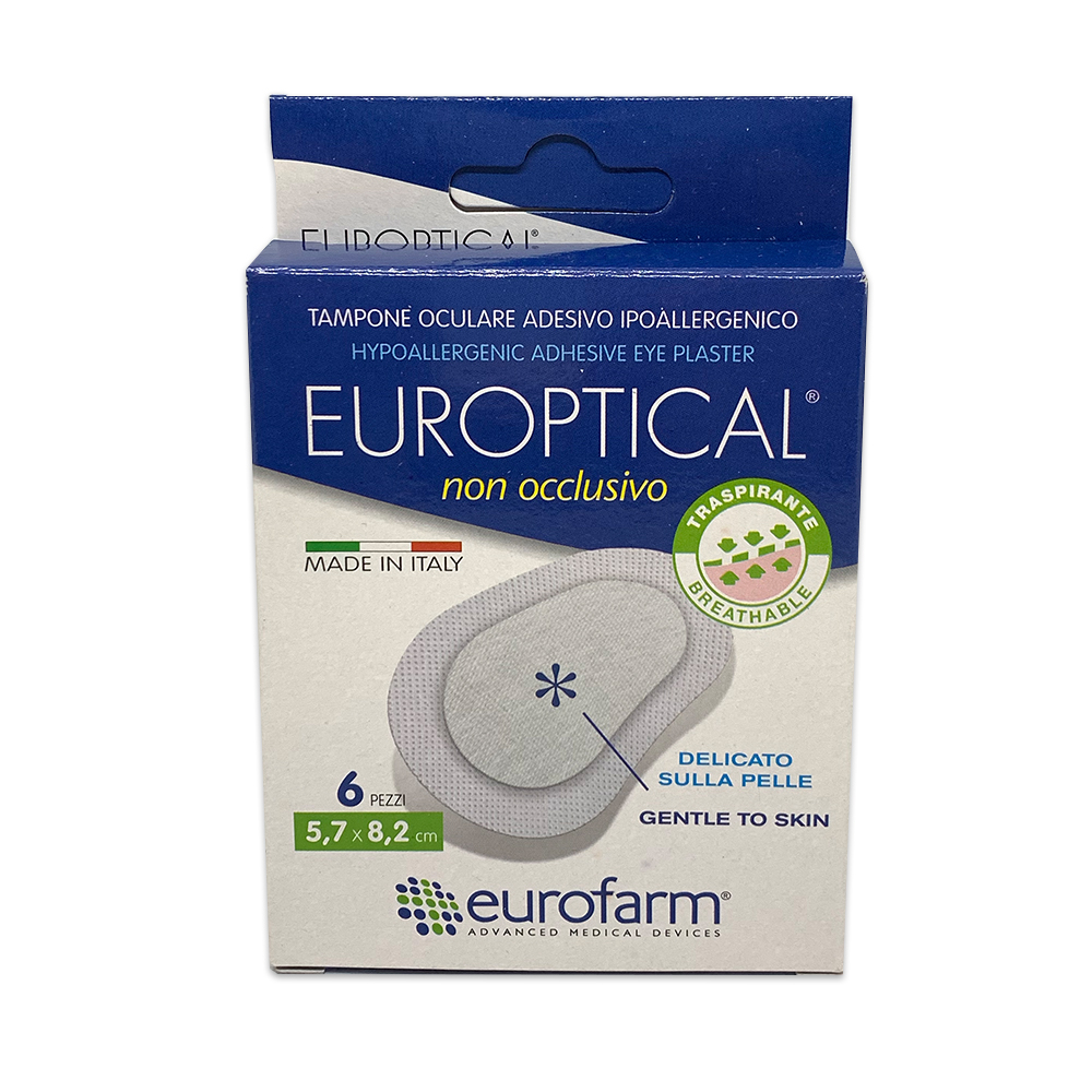 EUROPTICAL 5,7CM X 8,2CM- APÓSITO OCULAR NO OCLUSIVO- (CAJA X 6 UNDS).